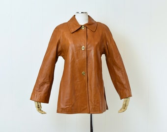 1960s Bonnie Cashin Sills Brown Leather Jacket Coat