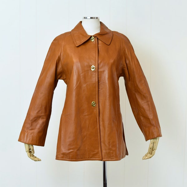 1960s Bonnie Cashin Sills Brown Leather Jacket Coat