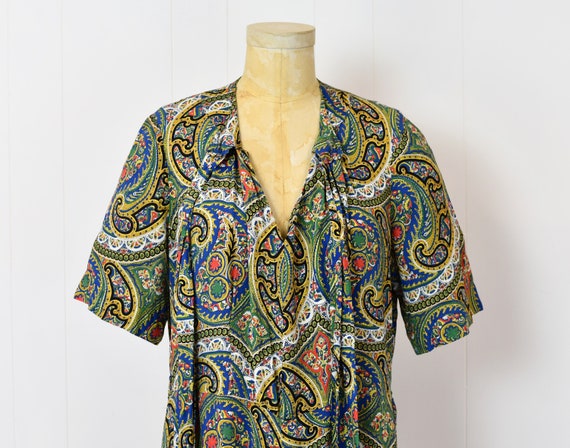 1940s Colorful Paisley Indian Ethnic Inspired Flo… - image 9