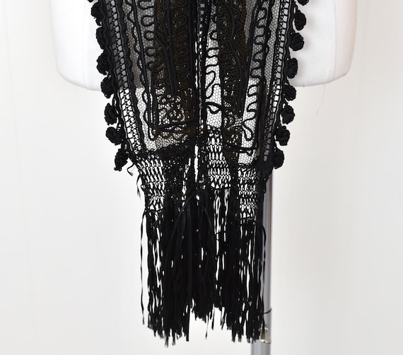 Antique Victorian Edwardian Black Soutache Fringe… - image 3