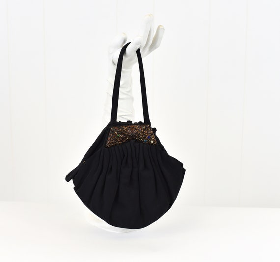 1940's Black Jeweled Purse