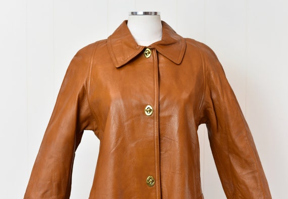 1960s Bonnie Cashin Sills Brown Leather Jacket Co… - image 2