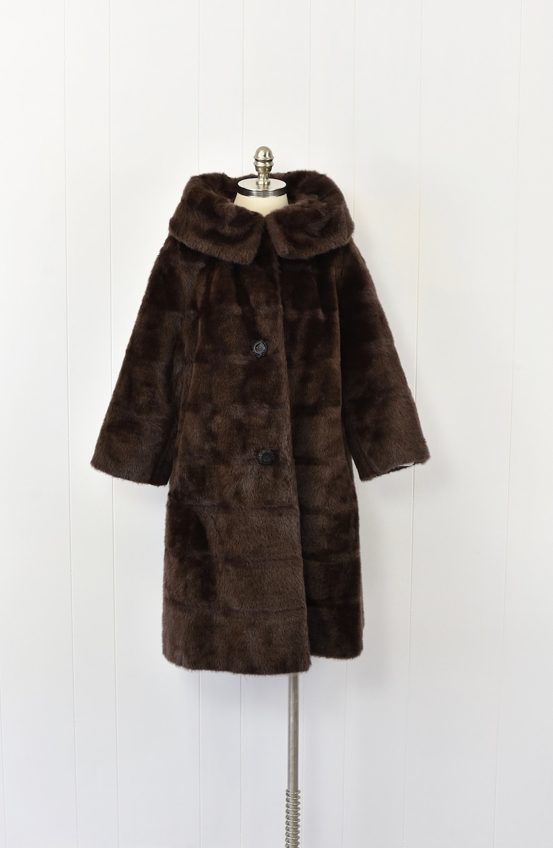 1960/'s Brown Faux Fur Teddy Bear Coat