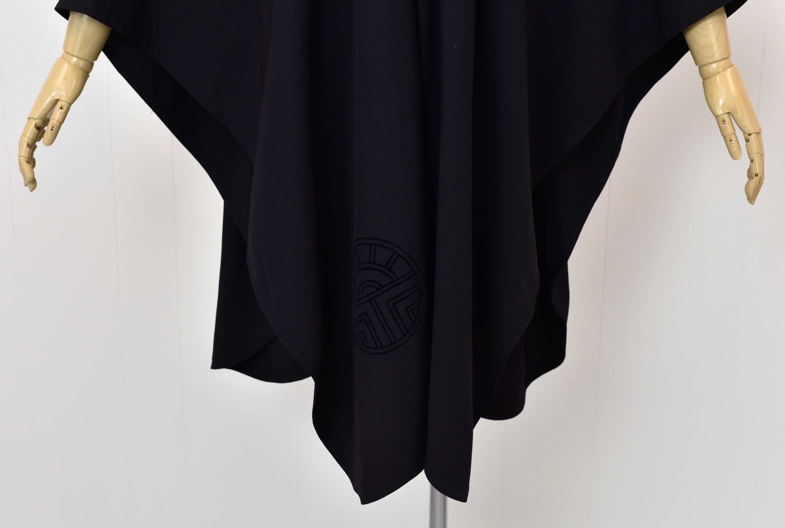 1980s Louis Feraud Black Wool Velvet Logo Wrap Shawl Jacket — Canned Ham  Vintage