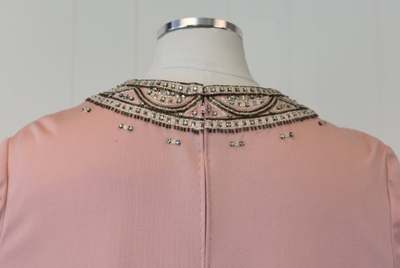 1960s Pink Beaded Rhinestone Blouse - image 9