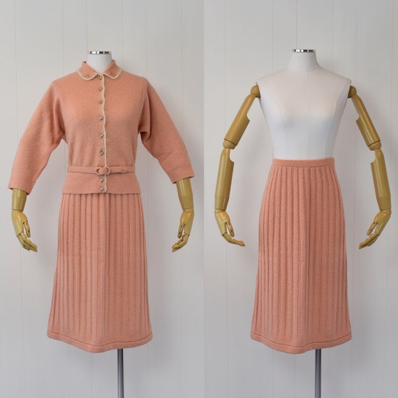 1940's Pink Sweater & Skirt Set