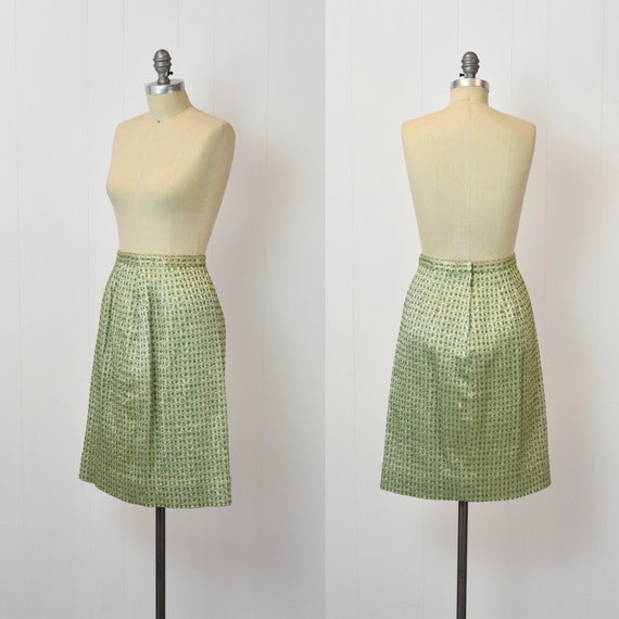 1960s Gold & Green Metallic Brocade Arbe Three Pi… - image 8