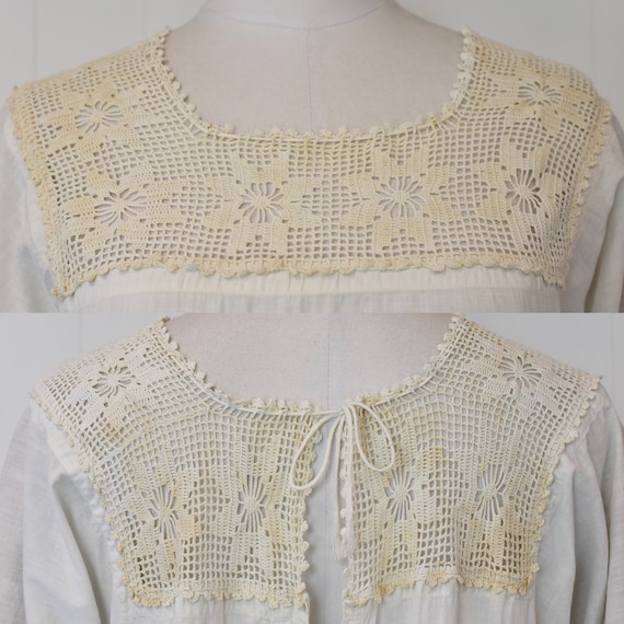 Antique 1900s Edwardian White Cotton Crochet Lace… - image 7