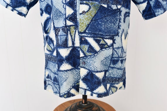 1970s Blue Jantzen Hawaiian Shirt - image 3