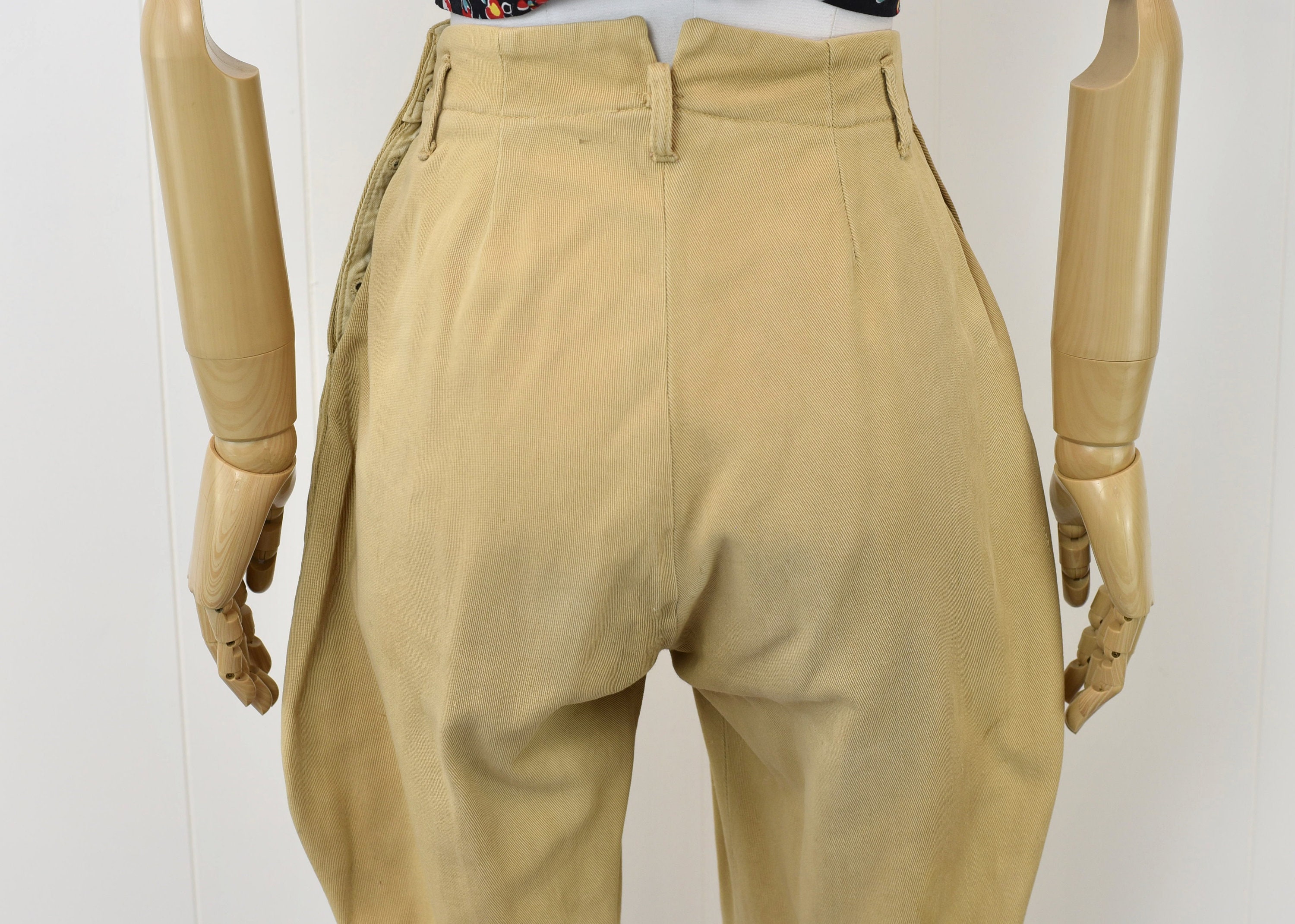 Pantalon d'équitation Jodhpurs vintage en coton marron