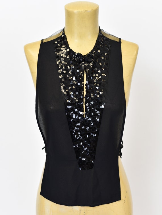 1950's Black Sequined Dickie