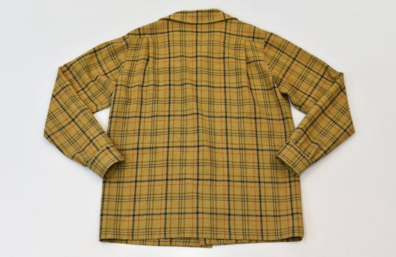 1950s Plaid Brown Classic Wool Long Sleeve Rockab… - image 4