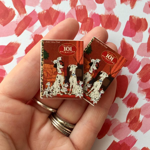 101 Dalmations LITTLE GOLDEN BOOK - Brooch, Disneybound, Miniature, Flare, Mini, Reading, Nostalgia, 90s