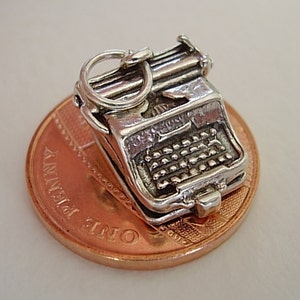 Sterling Silver Opening Typewriter Letter Charm Charms