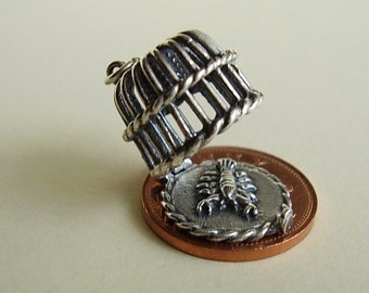 Sterling Silver Opening Lobster Pot Charm