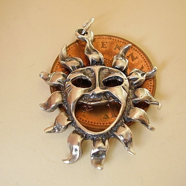 Sterling Silver Pagan Sun Sterling Silver Charm Or Pendant