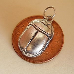 Sterling Silver Scarab Beetle Charm