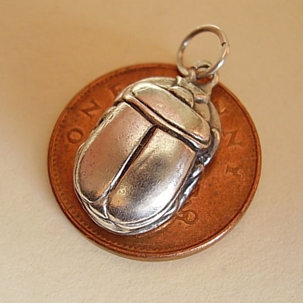 Sterling Silver Scarab Beetle Charm