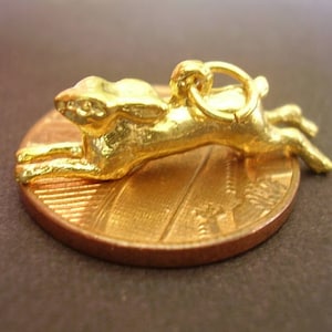 9ct Yellow Gold Hare Charm Fully Hallmarked