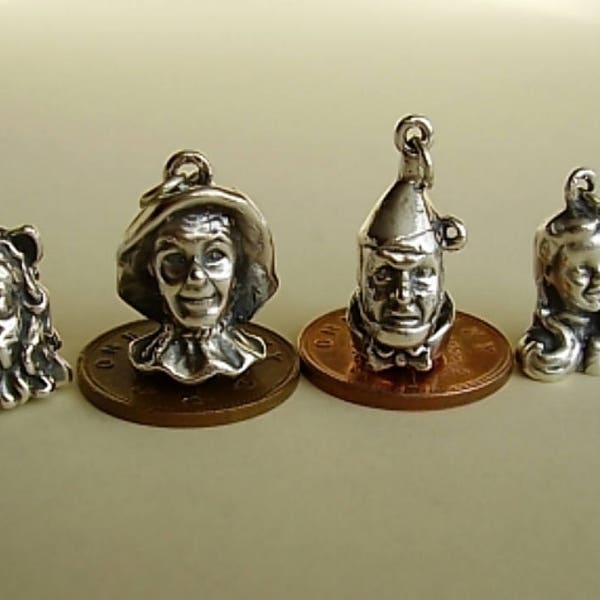 Wizard Of Oz Set Of Four Sterling Silver Charms