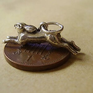 Sterling Silver Running Hare Charm