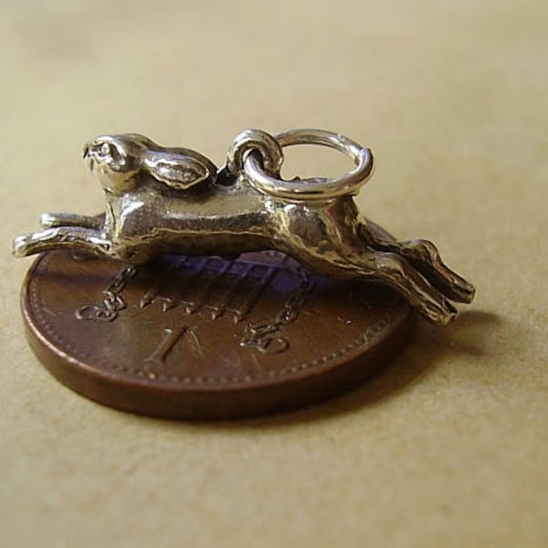 Sterling Silver Running Hare Charm