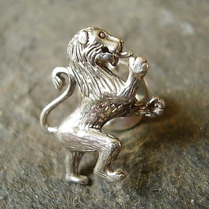 Scottish Rampant Lion Sterling Silver Tie Pin - Lapel Badge