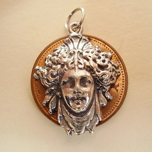 Head of Medusa Sterling Silver Charm - Etsy UK