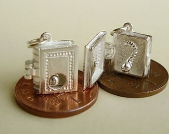 Sterling Silver Opening Bookworm Book Worm Charm