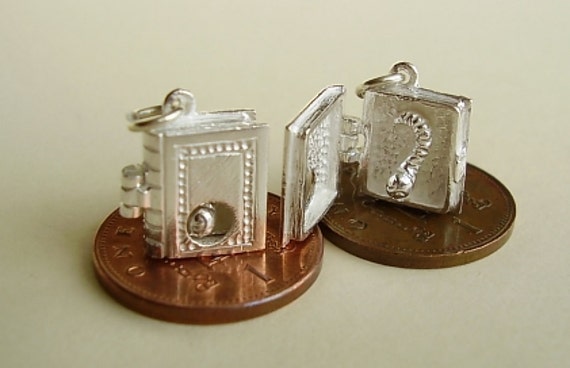 Bookworm Sterling Silver Charm - Made in the USA Bookworm Sterling Silver Charm - Made in the USA