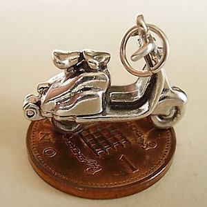Sterling Silver Opening Moped Scooter Charm