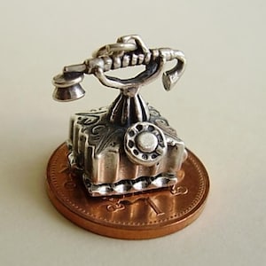Sterling Silver Opening Telephone Charm