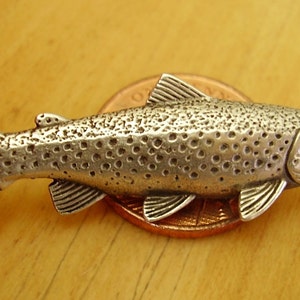 Sterling Silver Salmon Fish Brooch In Presentation Box
