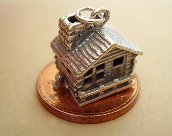 STERLING SILVER OPENING SWISS SKI LODGE CHARM STERLING SILVER OPENING SWISS SKI LODGE CHARM