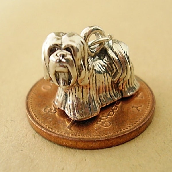 Sterling Silver Lhasa Apso Dog Charm