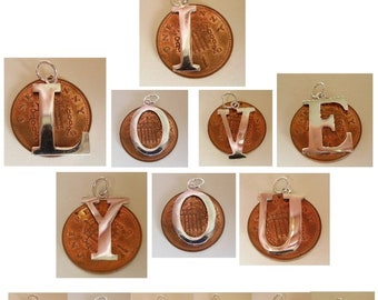 Sterling Silver Charms Alphabet Letter Initial Charm Pendant ** Great Price**