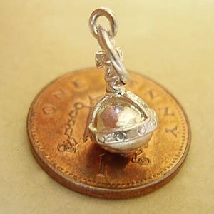Sterling Silver Orb Crown Jewels Charm