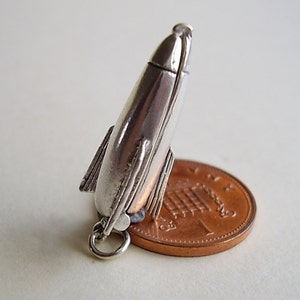 Sterling Silver Space Rocket - Astronaut Opening Charm