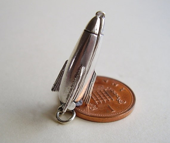 Sterling Silver Space Rocket - Astronaut Opening Charm - Etsy