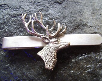 Sterling Silver Stags Head Tie Slide Clip