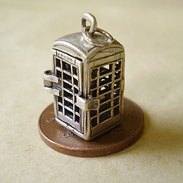 Sterling Silver Opening Telephone Box Charm