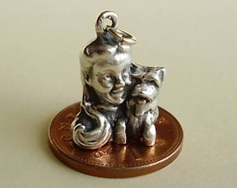 dije de plata esterlina de Dorothy Toto del Mago de Oz
