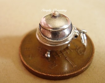 Sterling Silver Witch In A Cauldron Opening Charm