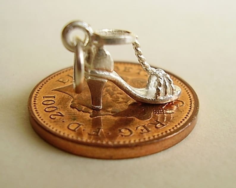 Sterling Silver High Heel Strappy Shoe Charm
