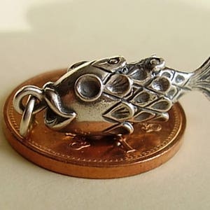 Sterling Silver 3 Part Moving Fish Charm