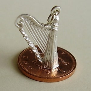 Sterling Silver Harp Charm