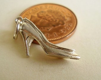 Stilett-skoberlock i sterlingsilver med hög klack