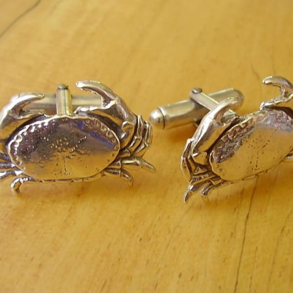 Sterling Silver Crab Cufflinks In Presentation Box