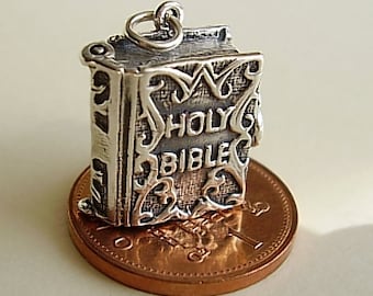 Sterling Silver Holy Bible Charm