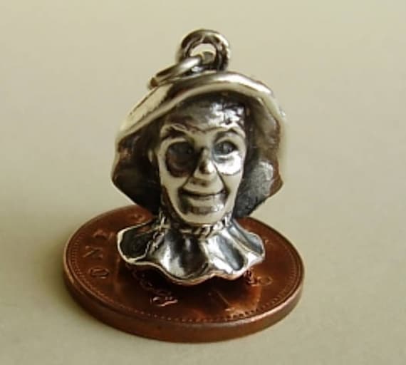 Scarecrow Gardening Charm Sterling Silver - Made in the USA Scarecrow Gardening Charm Sterling Silver - Made in the USA